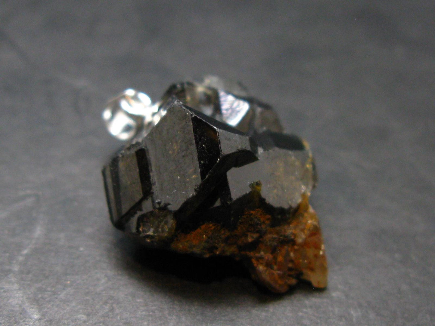 Cassiterite Silver Pendant From Bolivia - 1.1" - 11.42 Grams
