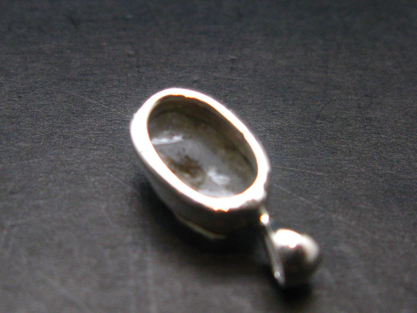 Gray Herderite Silver Pendant from Africa - 0.7" - 1.16 Grams