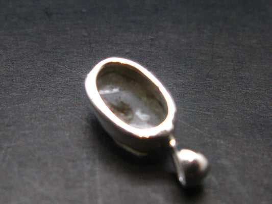 Gray Herderite Silver Pendant from Africa - 0.7" - 1.16 Grams