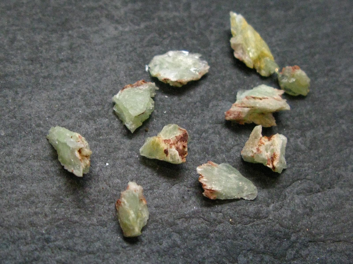 lot of 10 Very Rare Phosphophyllite Crystals From Bolivia - 7.70 Carats