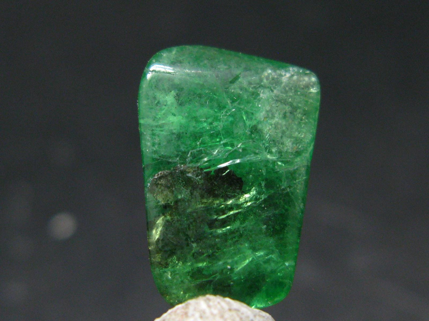 Gem Tsavorite Tsavolite Garnet Tumbled Stone from Tanzania - 7.33 Carats - 0.6"