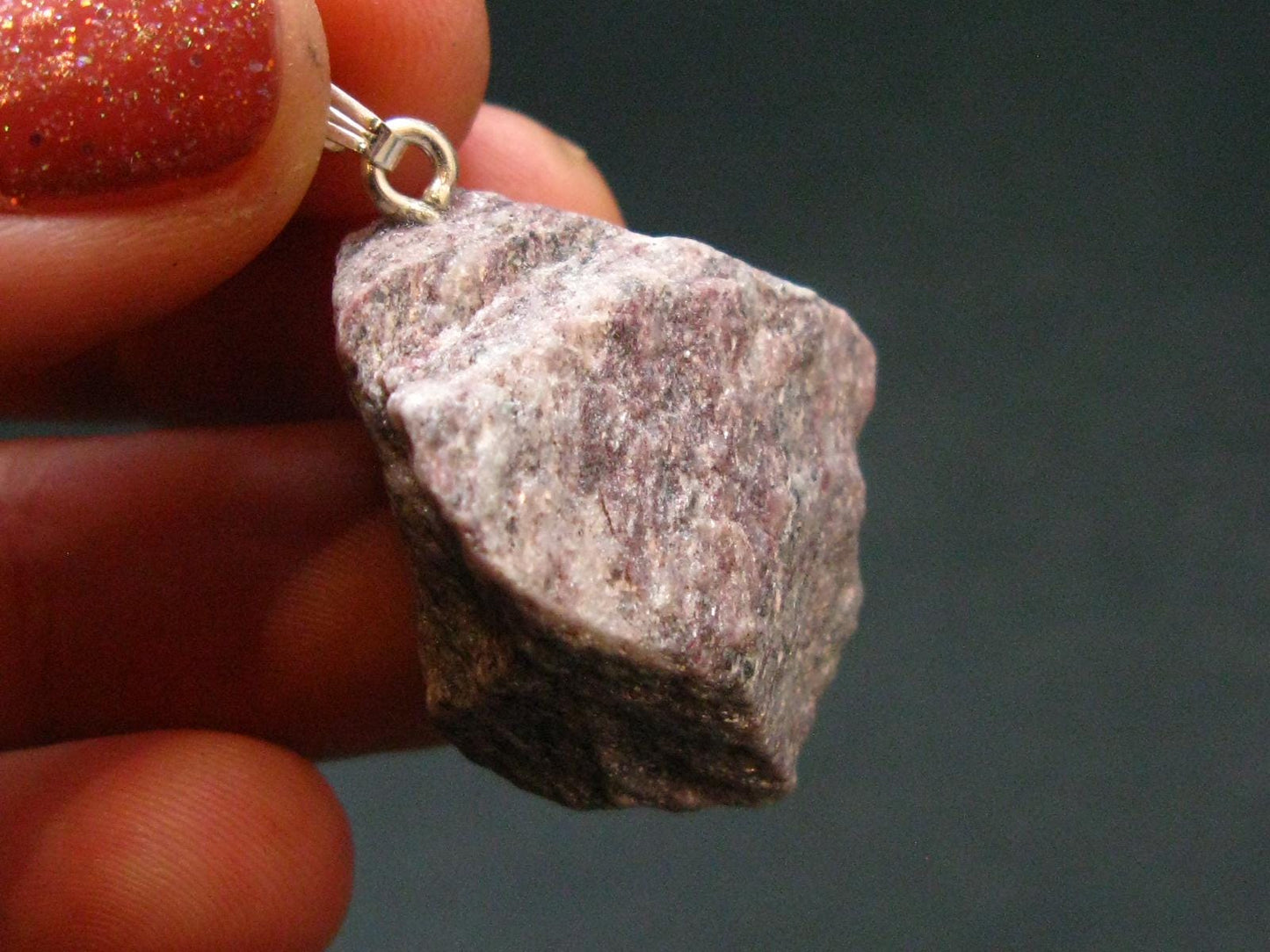 Rare Vitalite Crystal Silver Pendant From New Zealand - 1.3" - 7.94 Grams