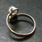 Black Tourmaline And Herkimer Diamond Silver Ring - Size 9 - 2.62 Grams