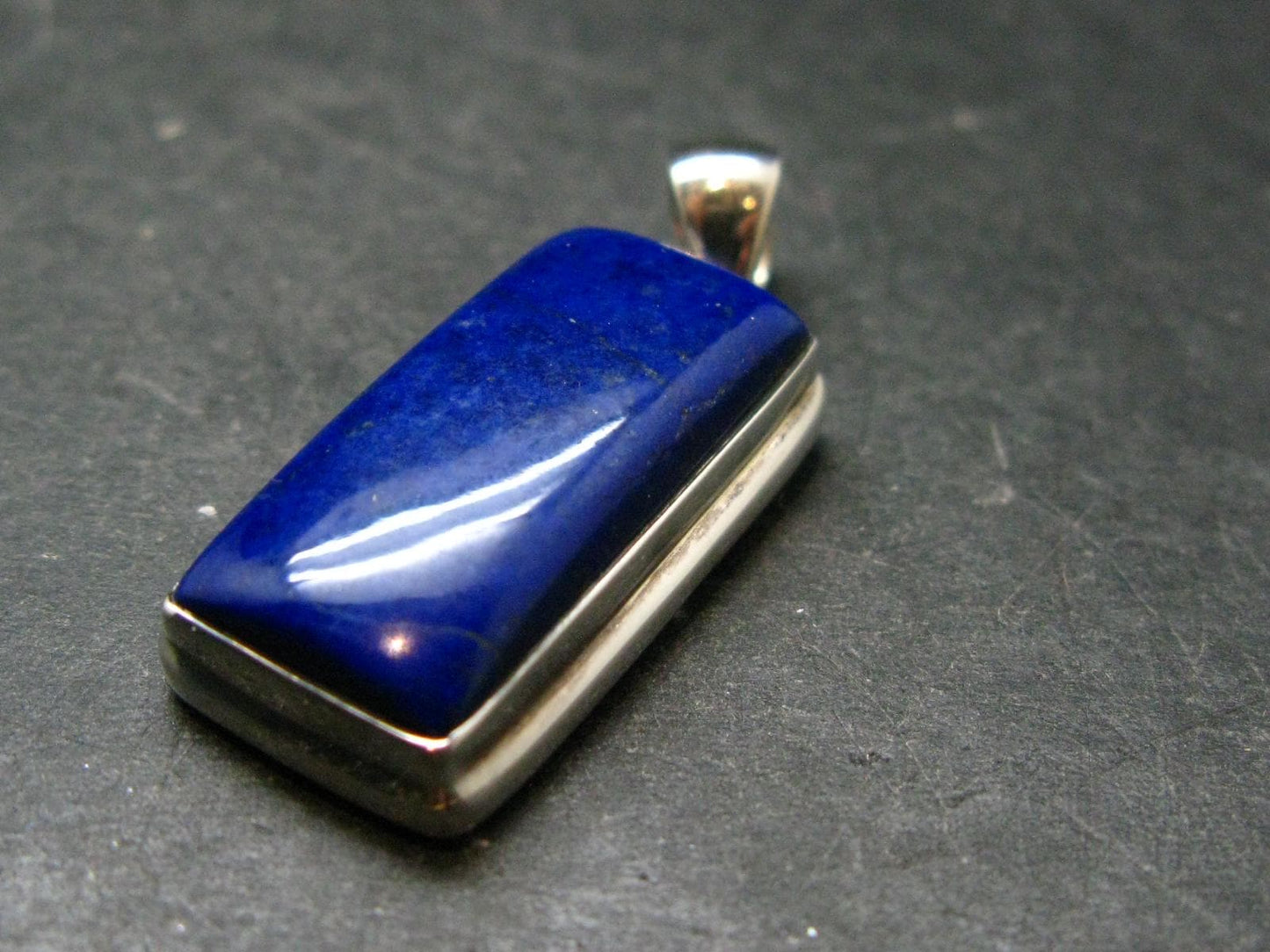Lapis Lazuli Silver Pendant From Afghanistan - 1.5" - 9.27 Grams