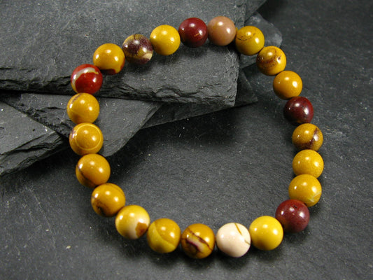 Mookaite Jasper Genuine Bracelet ~ 7 Inches ~ 8mm Round Beads