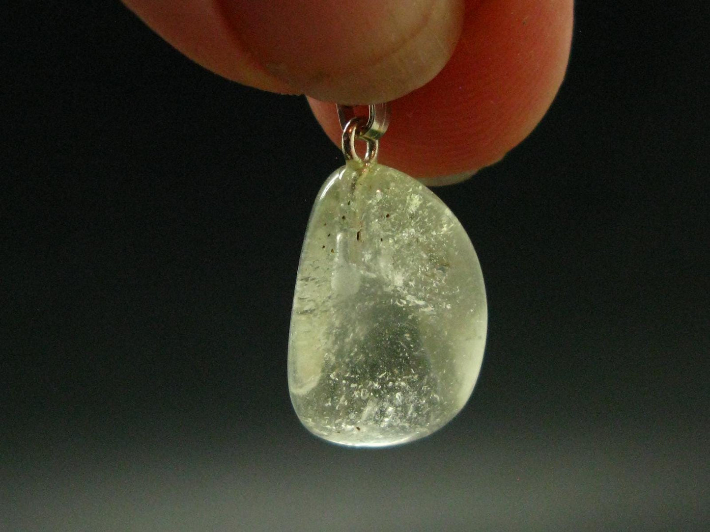 Gem Libyan Desert Glass Tektite Pendant Sterling Silver from Libya - 1.0" - 1.9 Grams