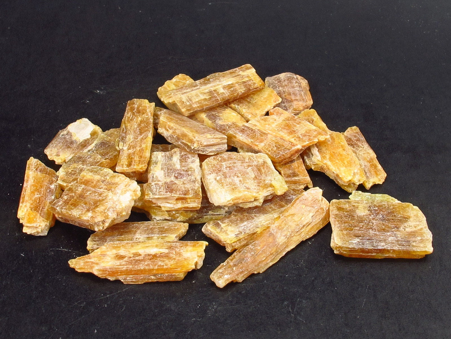 Lot of 25 Rare Orange Kyanite Crystals From Tanzania