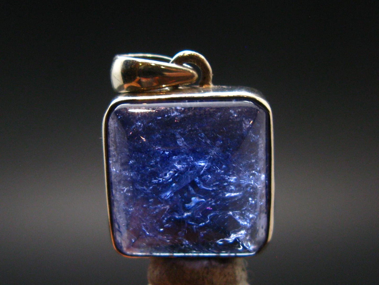 Large Gemmy Natural Faceted Tanzanite Zoisite Sterling Silver Pendant from Tanzania - 1.1'' - 8.75 Grams