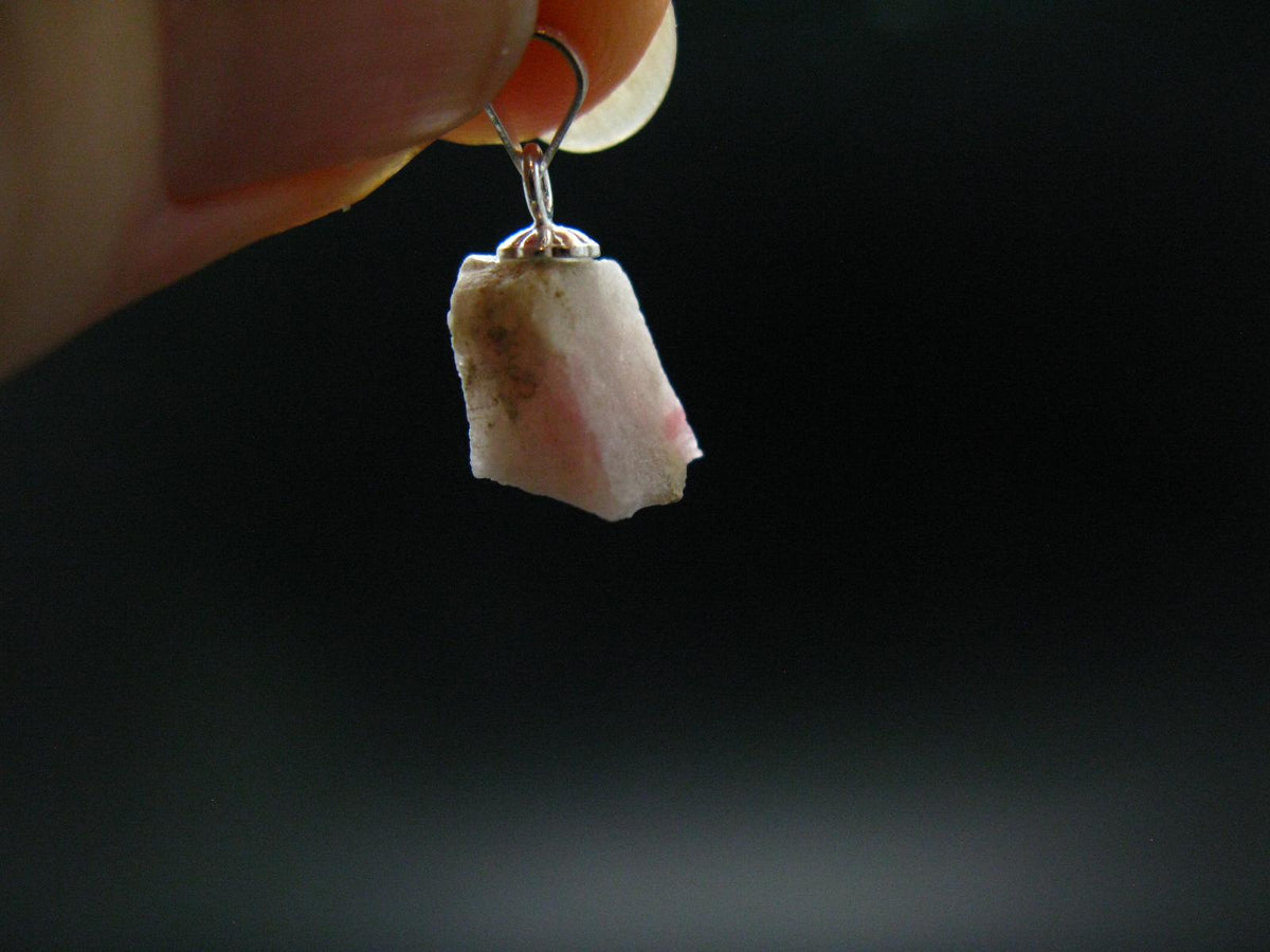 Rare Pink Tugtupite Sterling Silver Pendant From Greenland - 0.6" - 0.81 Grams