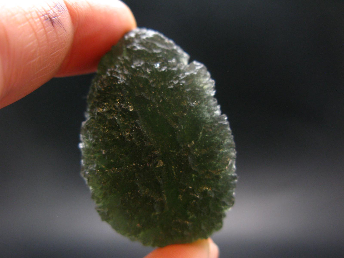Rare Moldavite Tektite Raw Piece From Czech Republic - 1.7" - 20.83 Grams