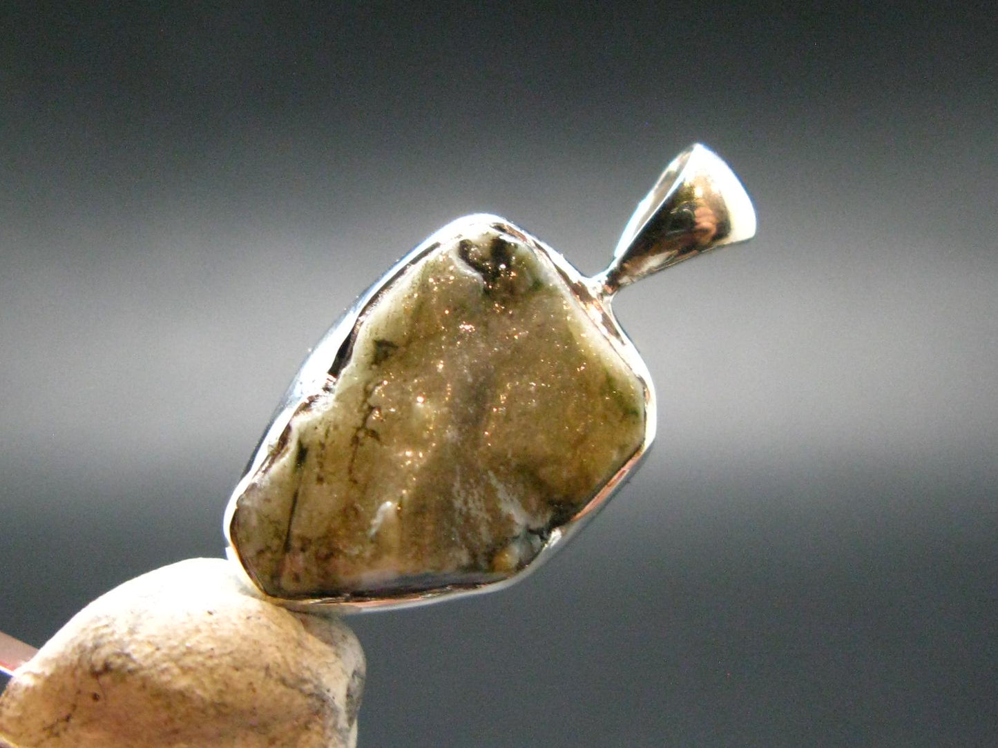Phenakite Phenacite Crystal Silver Pendant From Brazil - 1.1" - 3.12 Grams