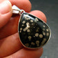 Snowflake Obsidian Silver Plated Pendant From Mexico - 1.6"