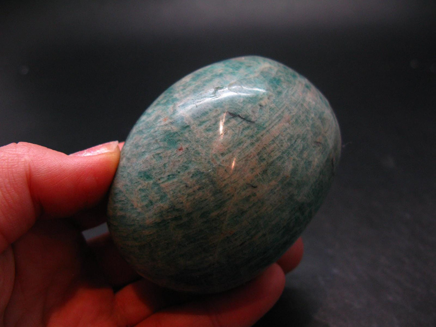 Rich Green Amazonite Tumbled Stone From Madagascar - 2.7"
