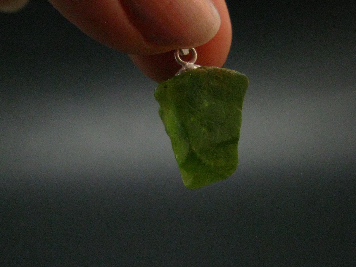 Peridot Olivine Pendant in SS From Arizona - 0.8" - 2.89 Grams