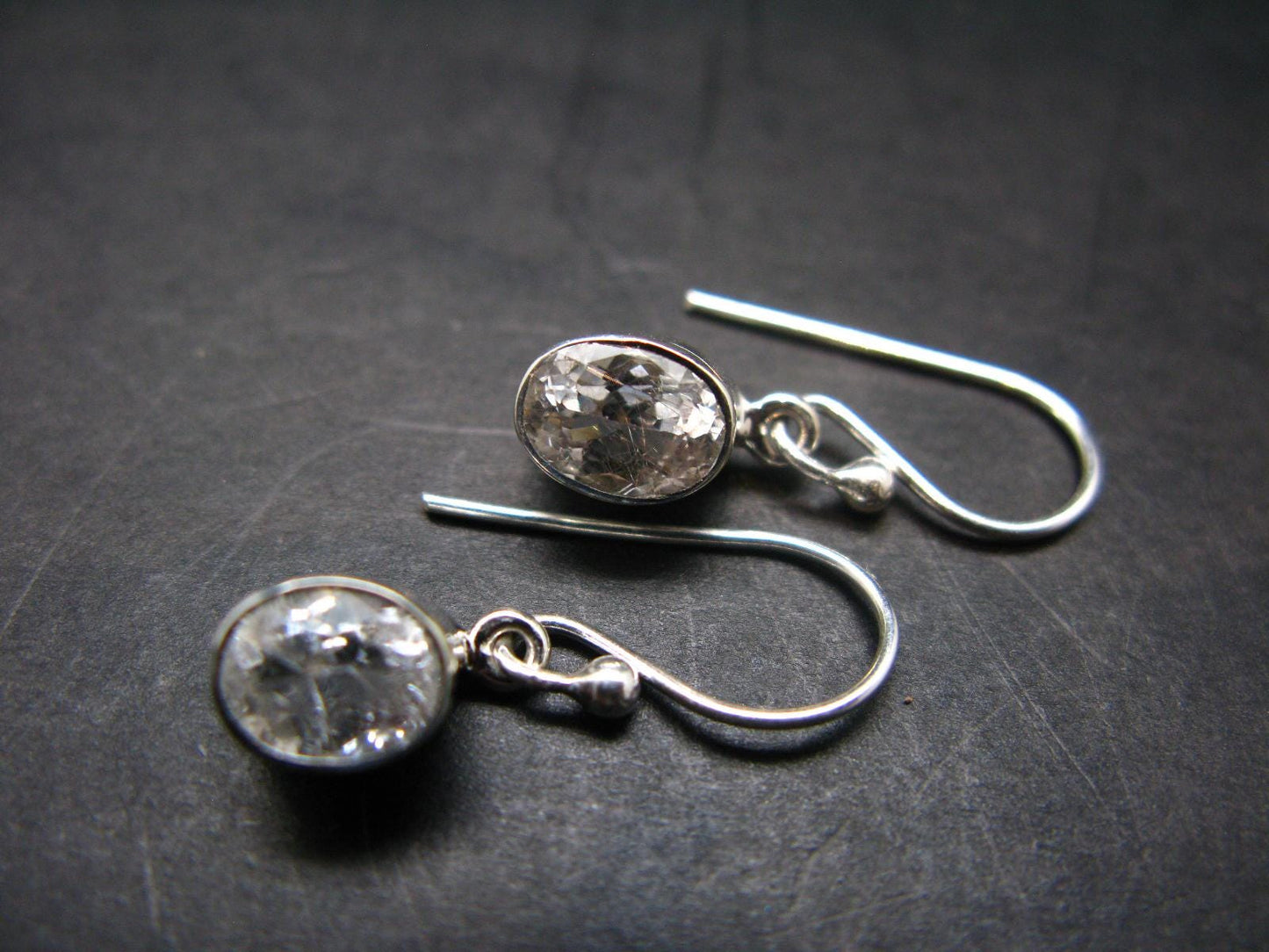 Phenakite Phenacite Silver Earrings From Russia - 2.31 Grams