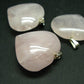 Symbol of Love and Beauty!! Lot of Three Rich Pink Rose Quartz Heart Shaped Pendant from Madagascar