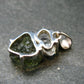 Moldavite & Herkimer Diamond Silver Pendant - 0.9" - 2.38 Grams