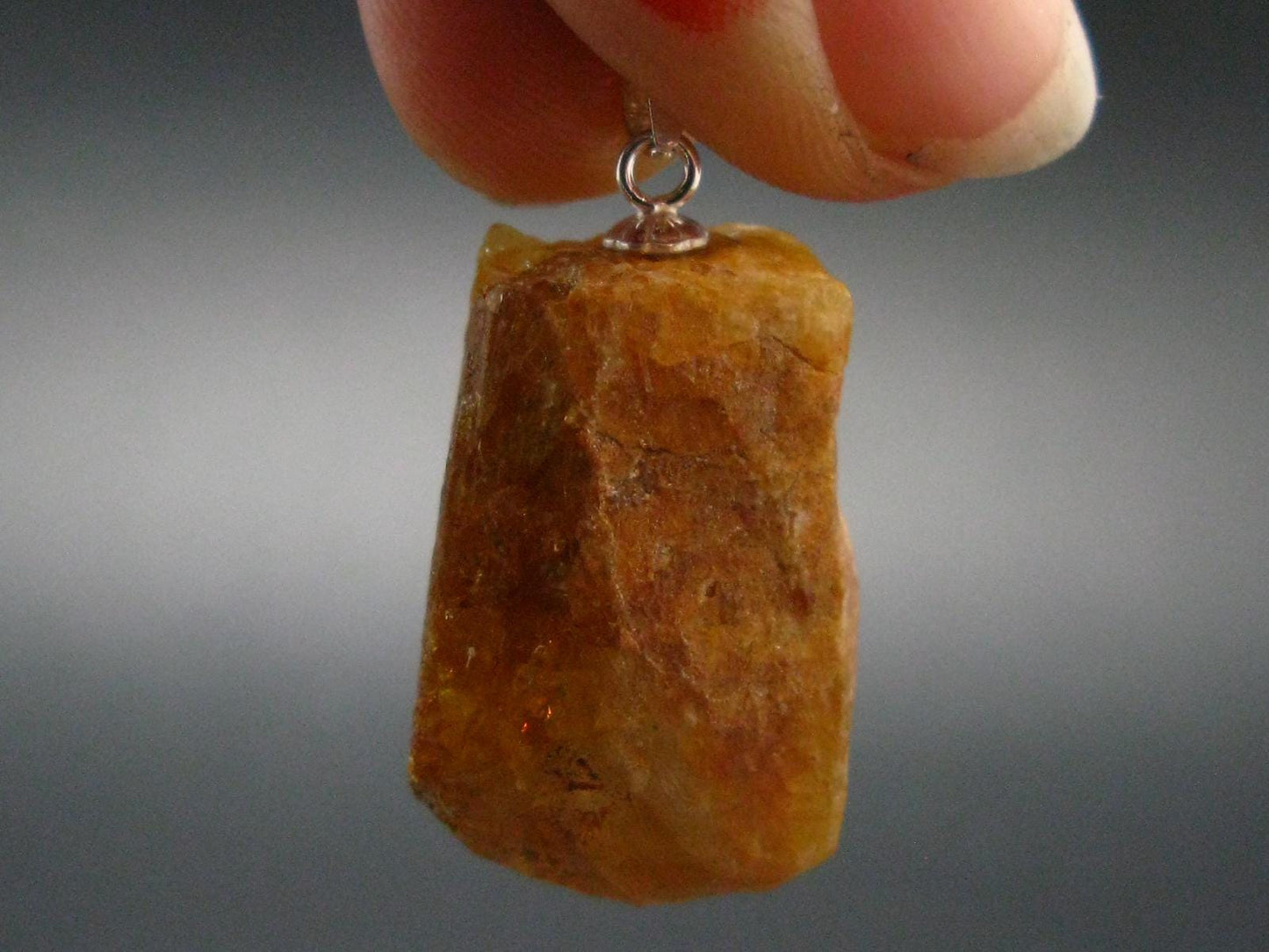 Heliodor (Yellow Beryl) Crystal Silver Pendant From Madagascar - 1.2" - 8.48 Grams