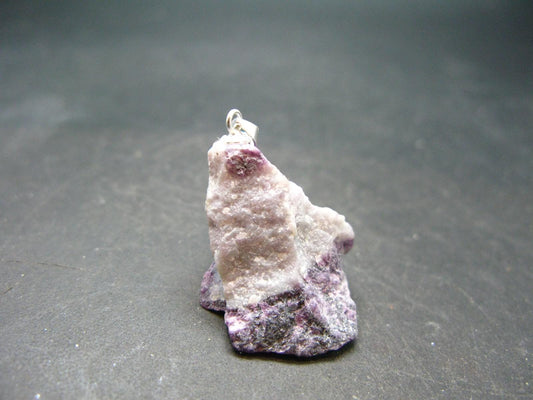 Raw Violet Kämmererite Kammererite Chrome Clinochlore Silver Pendant from Turkey - 1.3"