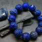 Lapis Lazuli Lazurite Genuine Bracelet ~ 7 Inches ~ 15mm Carved Beads