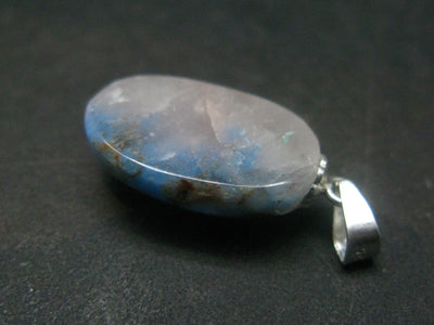 Papagoite in Quartz Cabochon Silver Pendant from S. Africa - 1.0" - 1.79 Grams