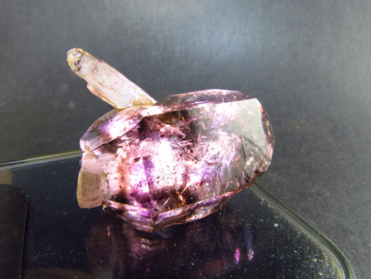 Elestial Amethyst Crystal Sceptered on Thin Stem from Zimbabwe - 30.7 Grams - 1.7"