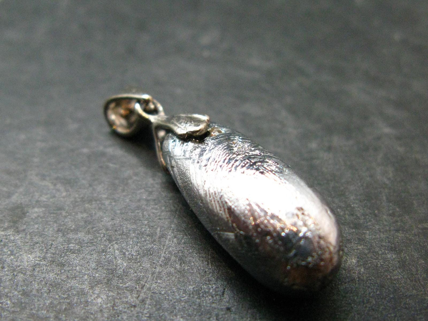 Muonionalusta Meteorite Silver Pendant from Sweden - 1.2" - 6.38 Grams