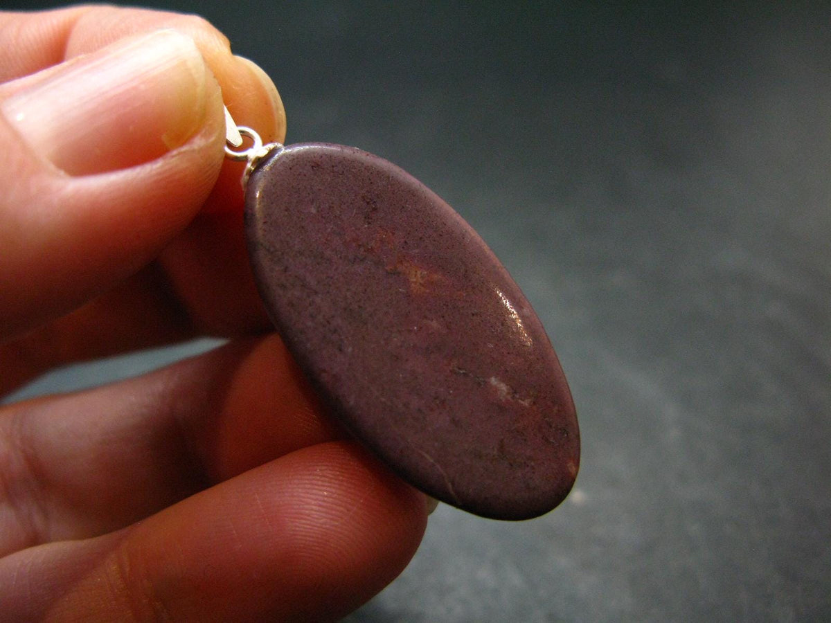Purple Jade Silver Plated Pendant From Turkey - 1.5" - 4.93 Grams