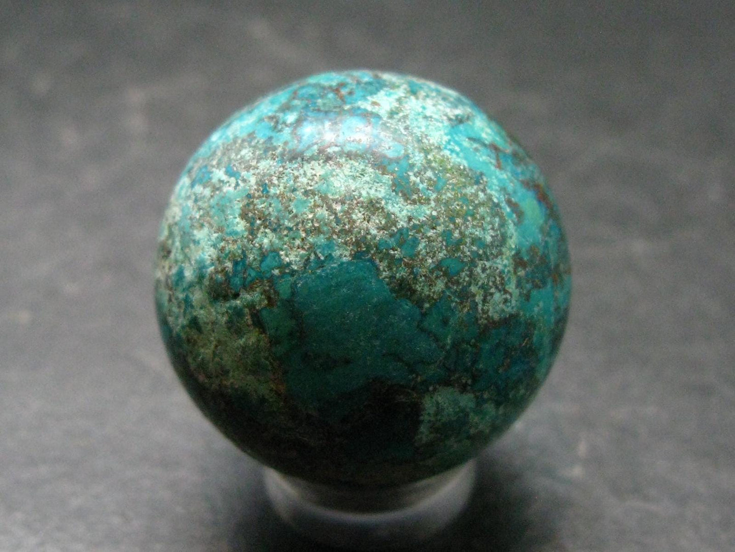 Quantum Quattro Sphere - Malachite Shattuckite Chrysocola Dioptase - 1.1" - 29.69 Grams