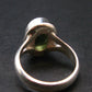 Moldavite Tektite Facetted Silver Ring from Czech Republic - Size 10 - 8.0 Grams