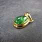 Tsavorite Green Garnet Gold Plated Silver Pendant from Tanzania - 0.7" - 1.67 Grams