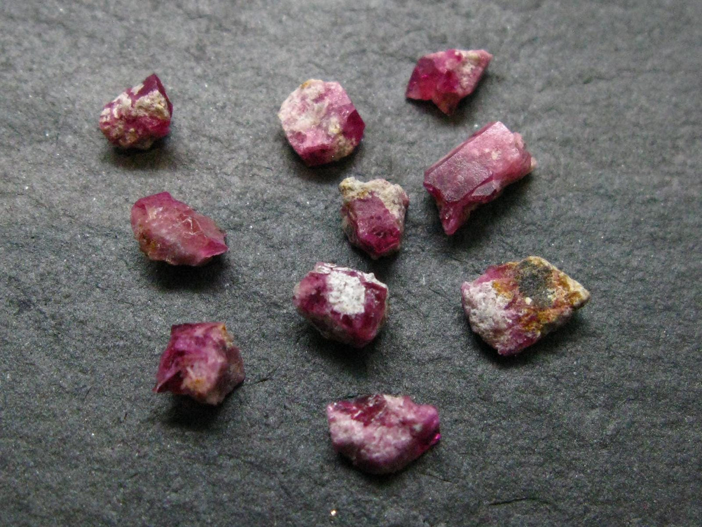 Nice Lot of 10 Bixbite Red Emerald Beryl Crystals From Utah USA - 5.25 Carats