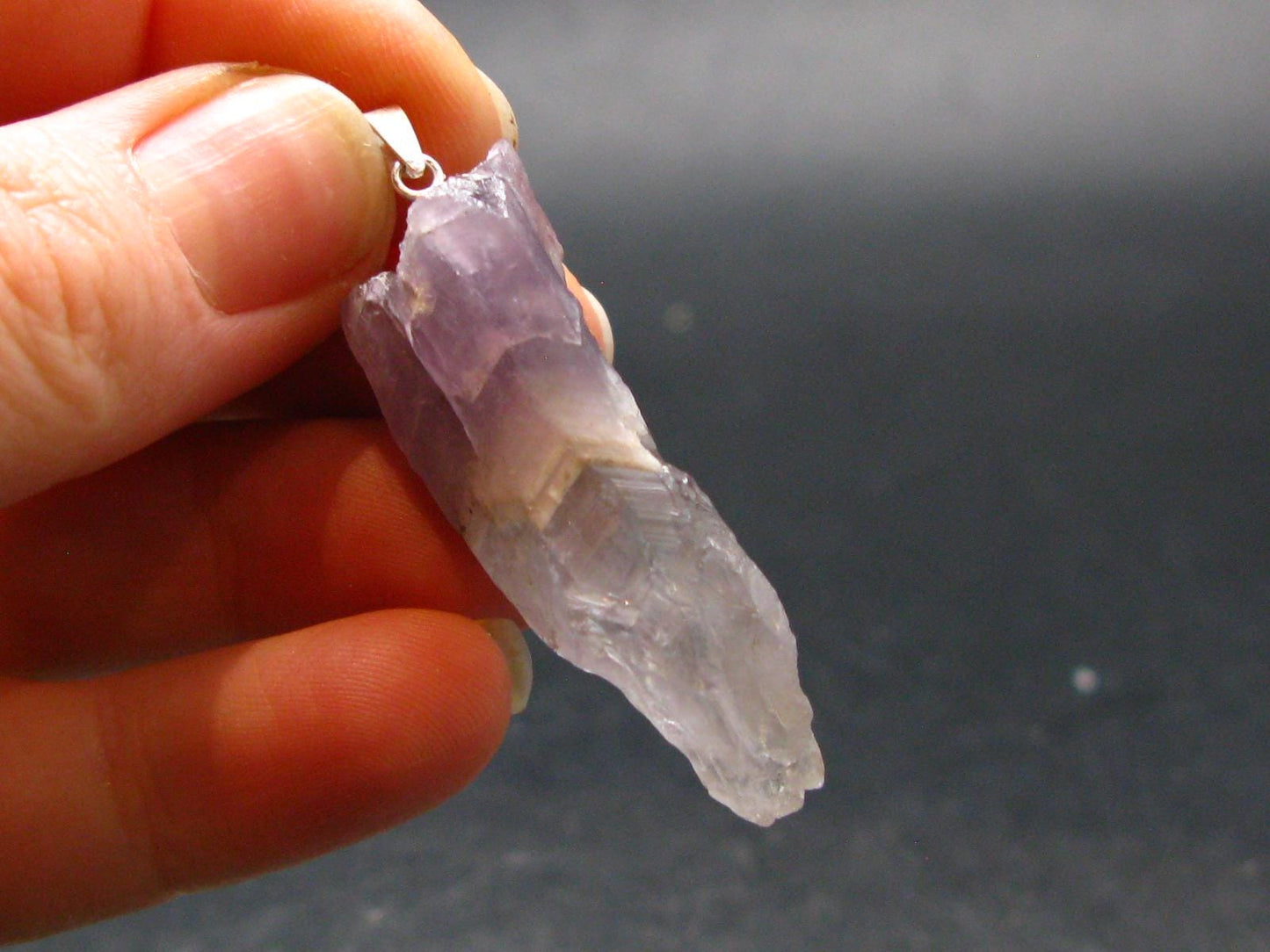 Rare Raw Auralite Super 23 Amethyst Silver Pendant From Canada - 1.8" - 8.38 Grams