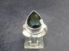Moldavite Tektite Facetted Silver Ring from Czech Republic - Size 8 - 8.19 Grams