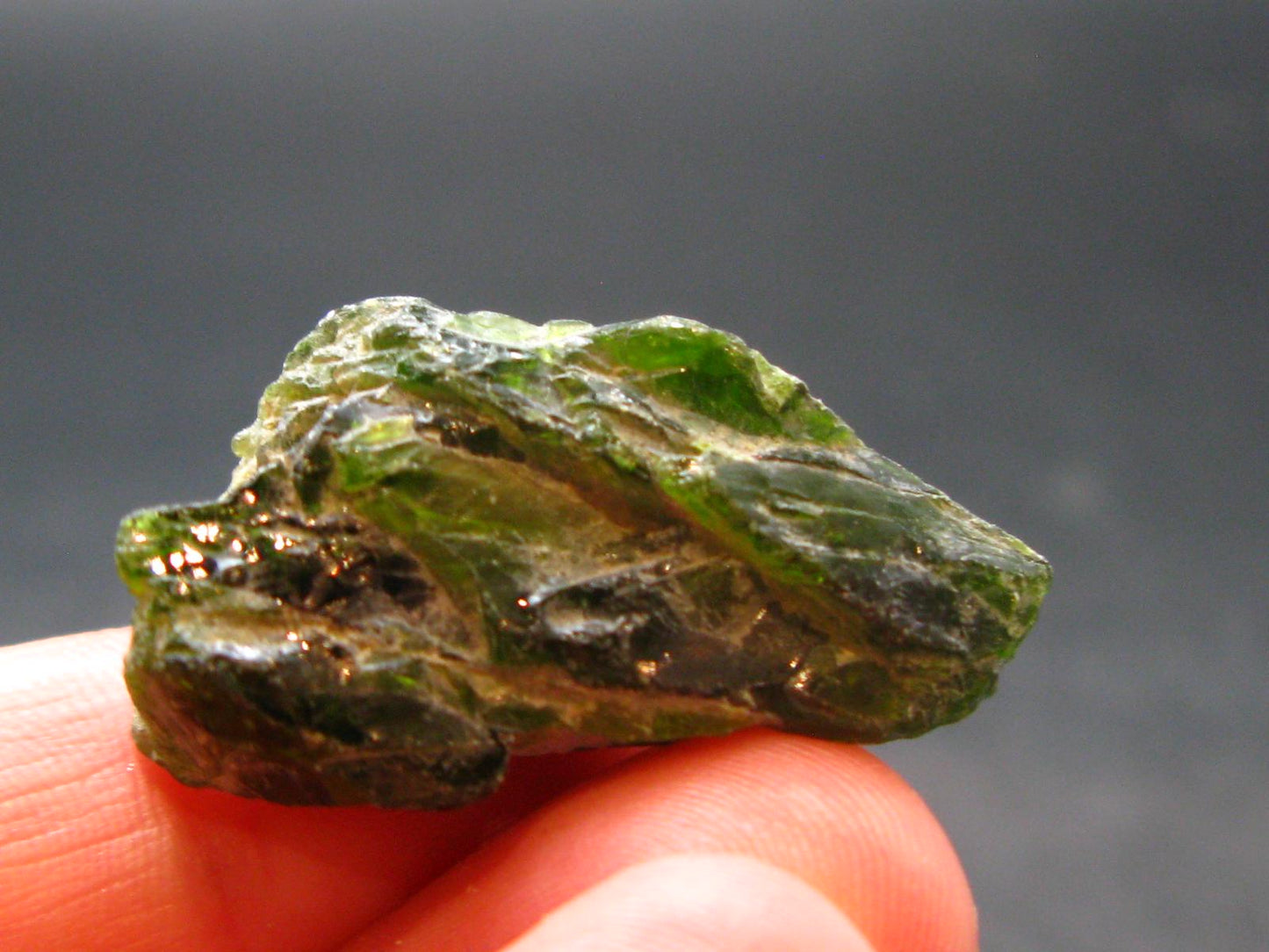 Gemmy Raw Natural Intense Forest Green Chrome Diopside Raw Piecet from Russia - 1.2"