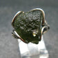 Moldavite Tektite Silver Ring from Czech Republic - 8.5 Size - 6.33 Grams