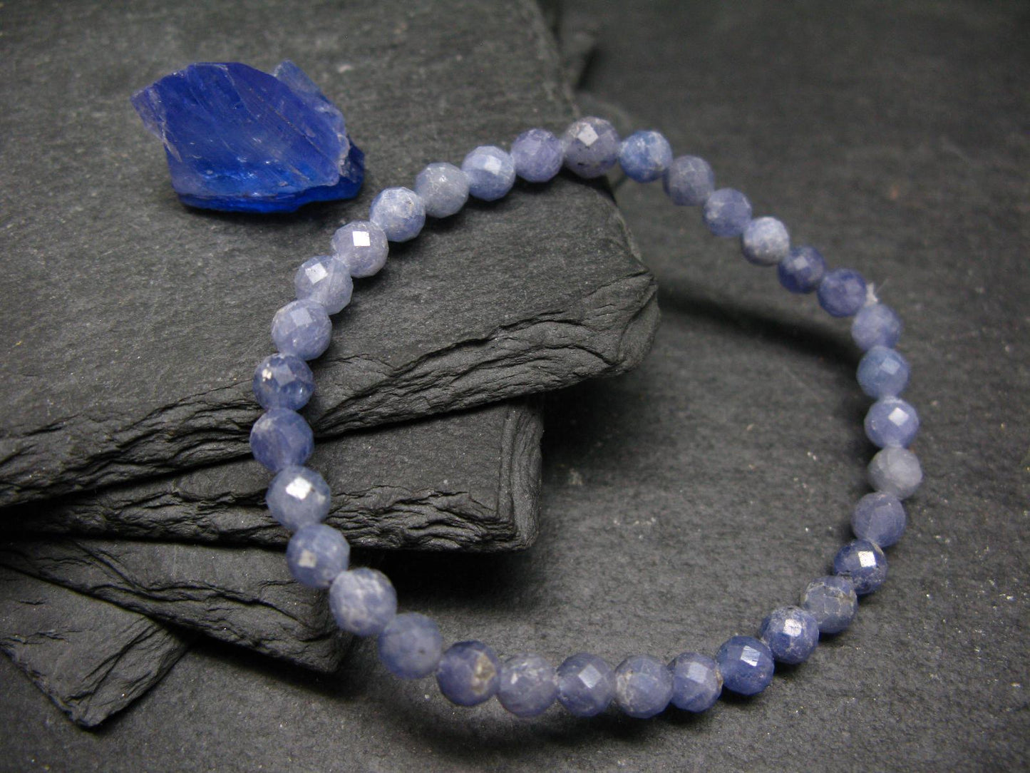 Tanzanite Genuine Bracelet ~ 7 Inches ~ 6mm Facetted Beads