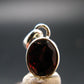 Genuine Red Garnet Almandine Gem Sterling Silver Pendant From India - 0.7" - 1.82 Grams