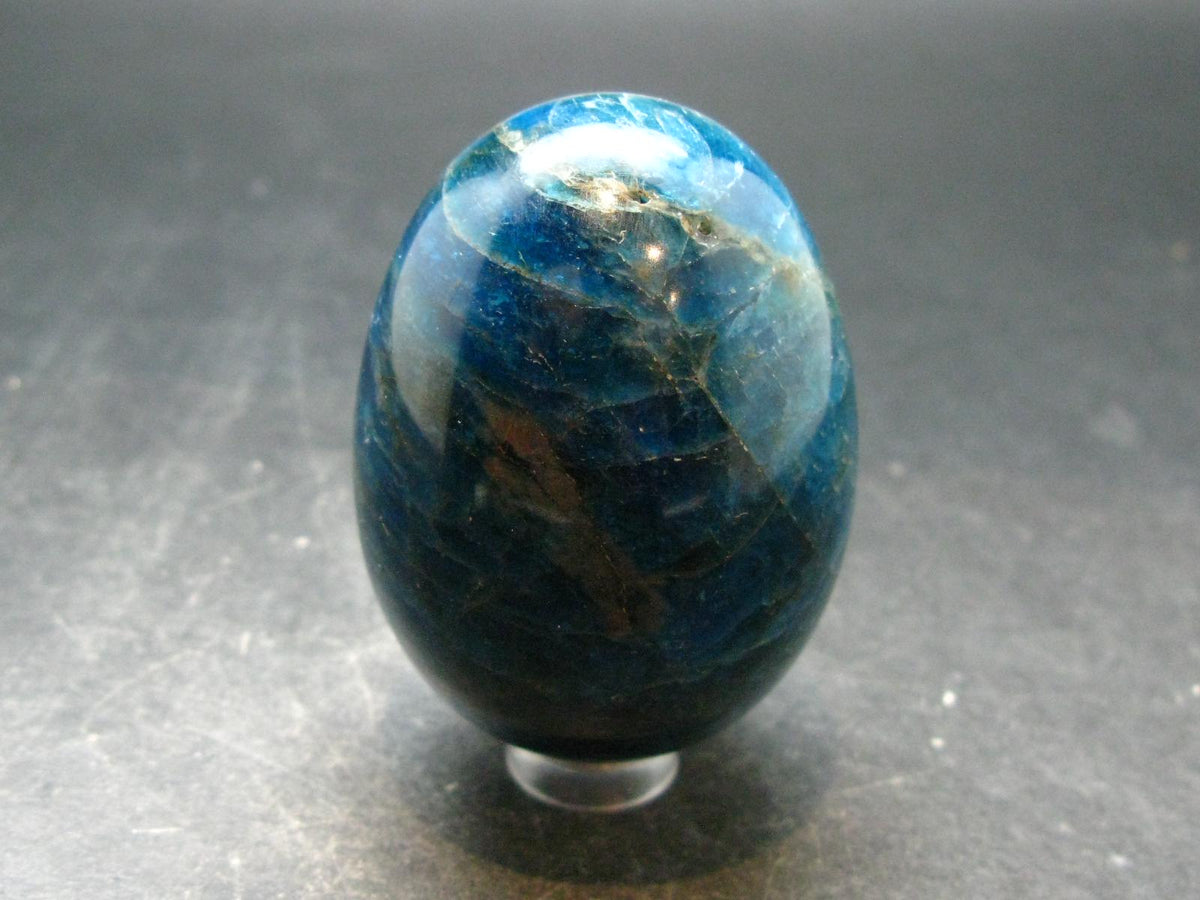 Large Neon Blue Apatite Egg from Madagascar - 188.64 Grams - 2.3"