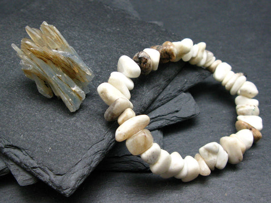 Barite Genuine Bracelet ~ 7 Inches ~ 12mm Tumbled Beads