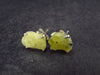 Rare Yellow Brucite Crystal Silver Earrings From Pakistan - 1.14 Grams