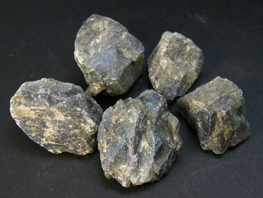 Lot of Five Rough Iridescent Labradorite from Madagascar