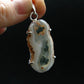 Moss Agate Silver Plated Pendant From Brazil - 6.99 Grams - 1.8"