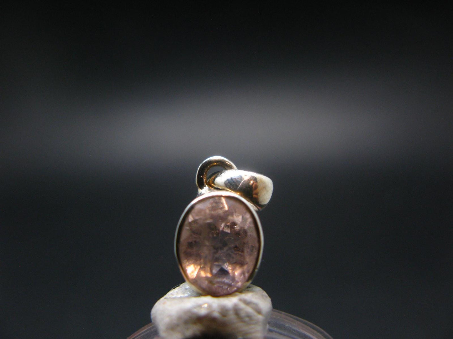 Pink Beryl!! Amazing Natural Facetted Morganite Silver Pendant From Brazil - 0.6" - 1.76 Grams