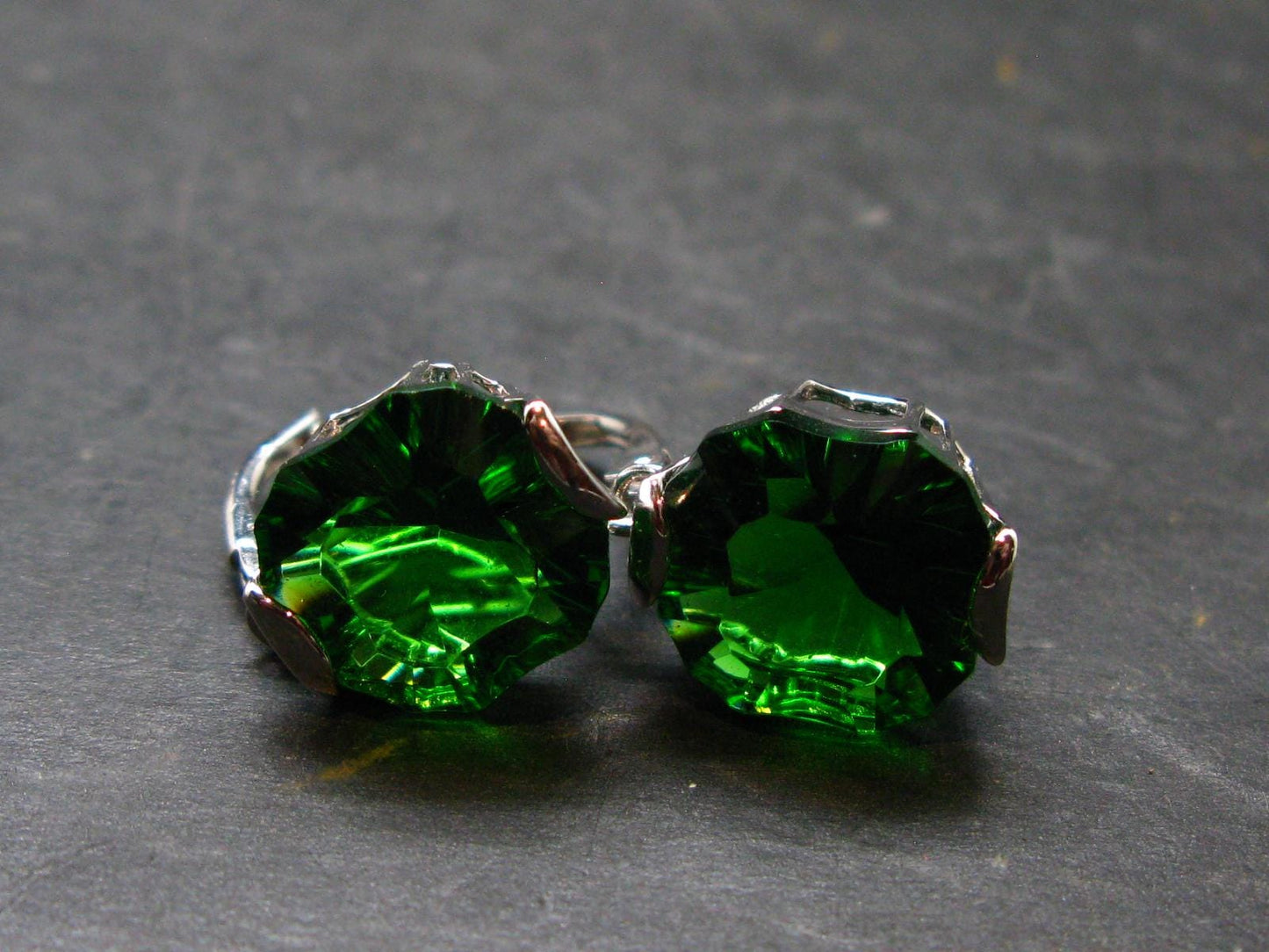 Helenite Gaia Stone Gem Sterling Silver Earrings From Washington - 7.10 Carats
