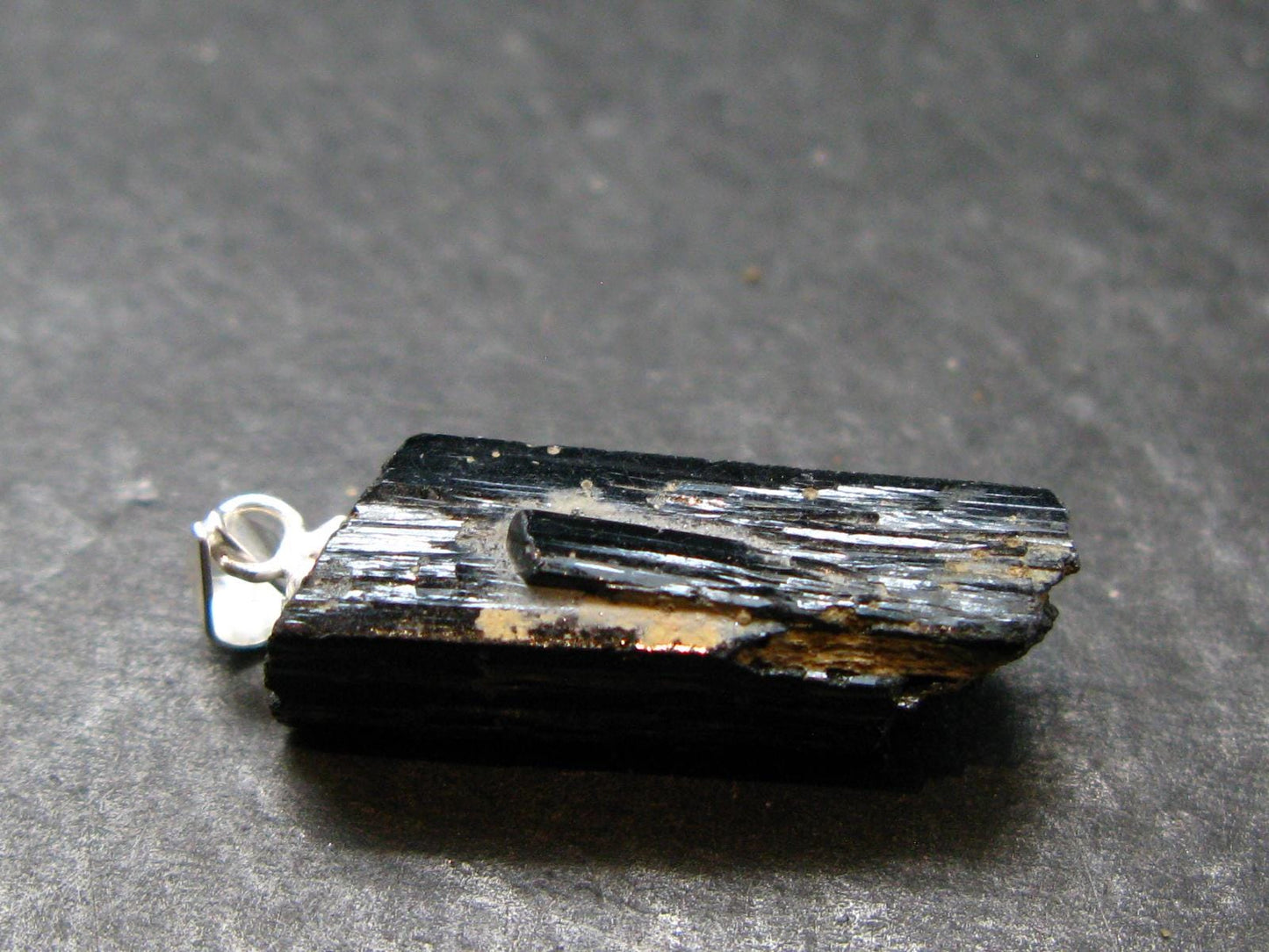 Ilvaite Crystal Silver Pendant From China - 1.1" - 3.91 Grams