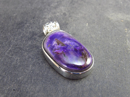 Sugilite Silver Pendant From South Africa - 1.2" - 6.4 Grams