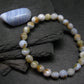 Blue Lace Agate Genuine Bracelet ~ 7 Inches ~ 8mm Round Facetted Beads