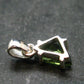 Moldavite Tektite Facetted Silver Pendant from Czech Republic - 0.7" - 1.10 Grams