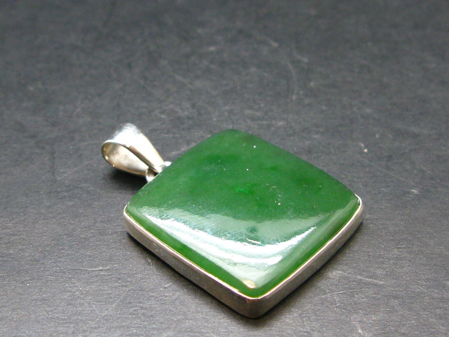 Nephrite Jade Cabochon Pendant From Canada - 1.5" - 9.85 Grams